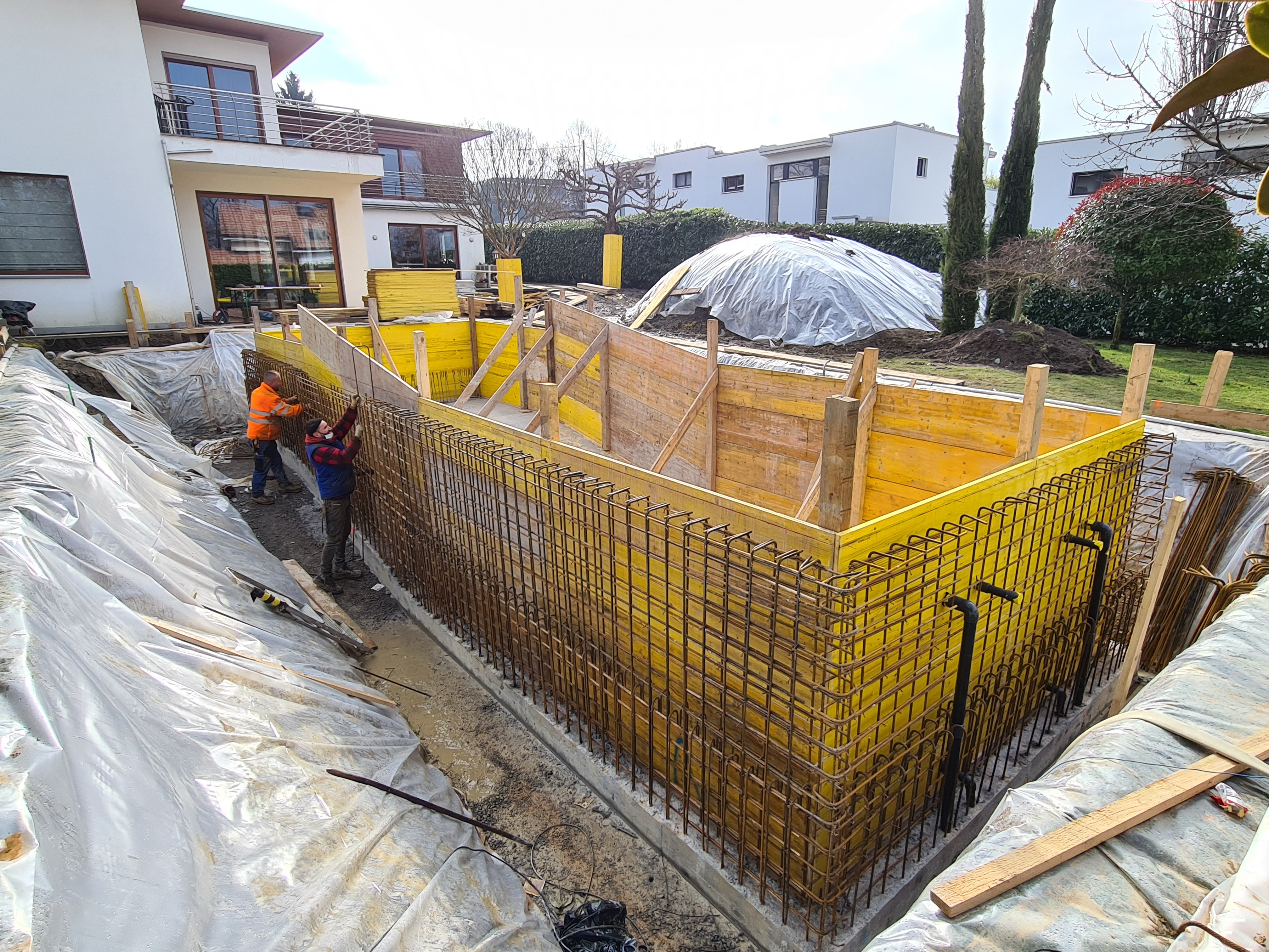 Travaux de ferraillage et coffrage des murs