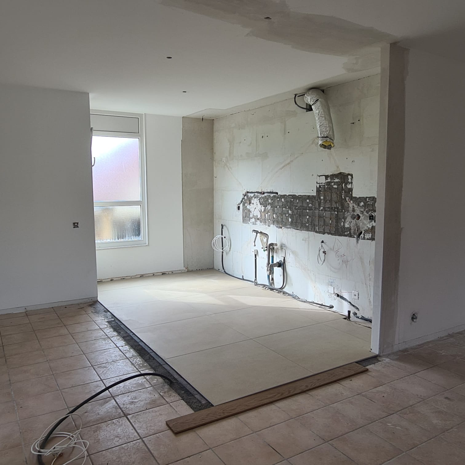 Cuisine pendant la phase de démolition