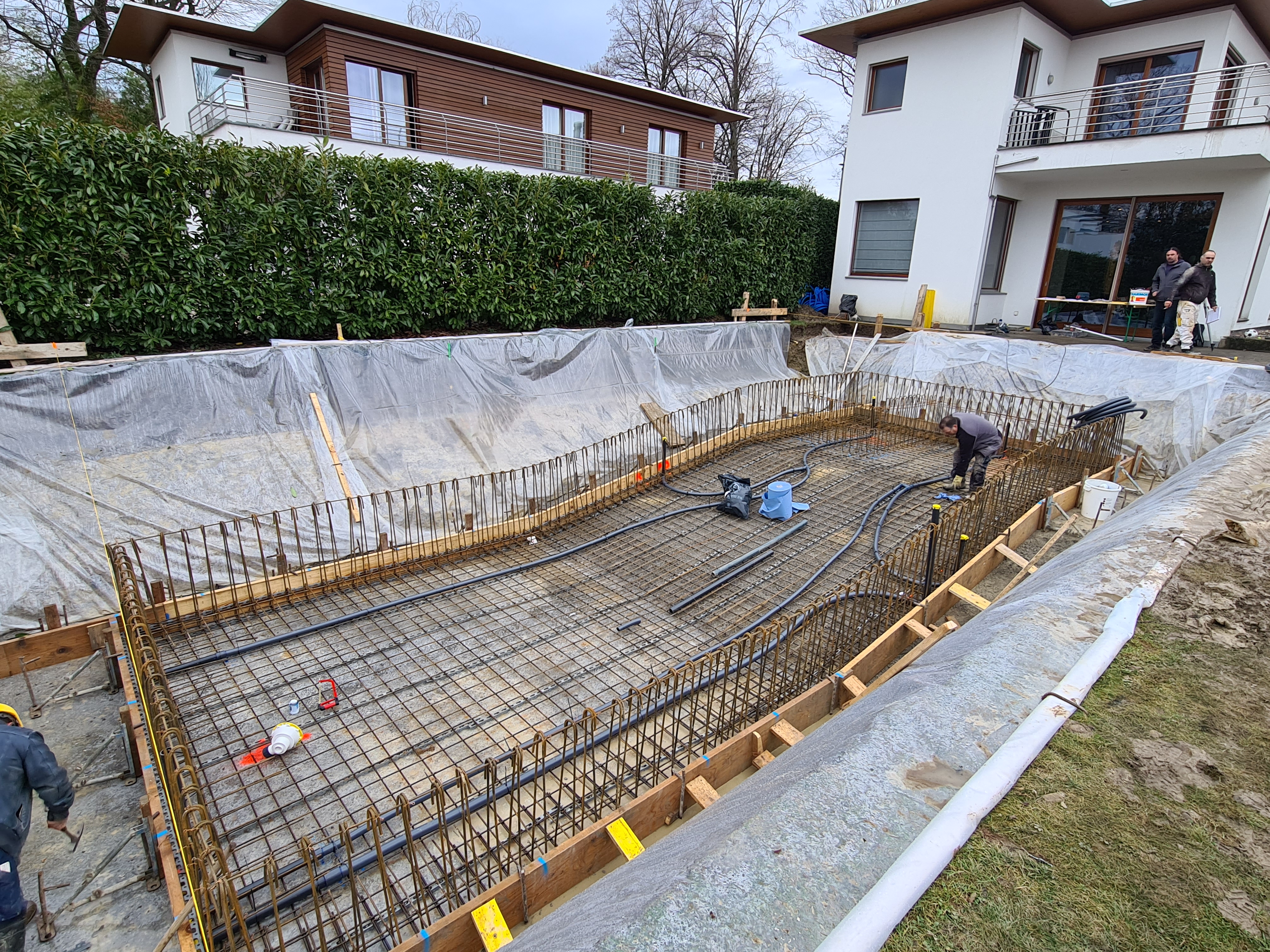 Ferraillage du fond de la piscine